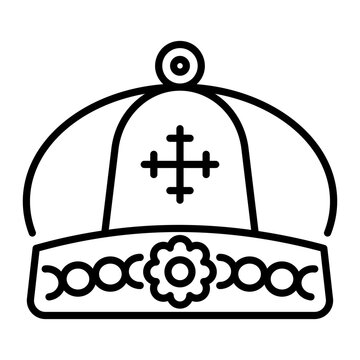Boyar cap icon in outline style 