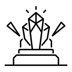 A linear style icon of a stone sculpture 