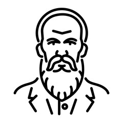 A line style icon of a russian novelist 