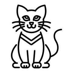 Cute cat icon in line style 