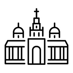 A linear style icon of a russian station 