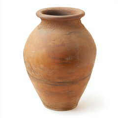 Ancient clay vase isolated on a white background