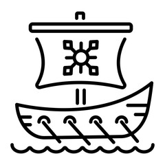 Russian ship icon in outline style 