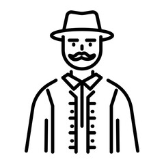A line style icon of a russian man 