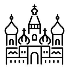 Basil cathedral building icon in line style 
