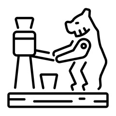 Bogorodskaya toy icon in linear style 