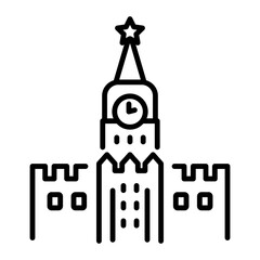 A line style icon of spasskaya tower 