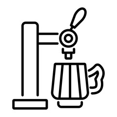 Kvass beer icon in linear style 