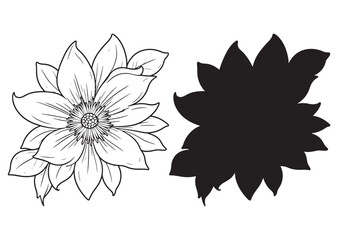 Blue Fountain Bush flower line art  vector on white background