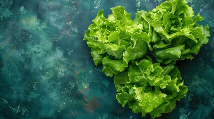 Fresh Green Lettuce on a Colorful Background