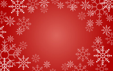 Red Snowflake Frame Background. Vector Illustration.