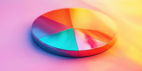Colorful Pie Chart Pink Background