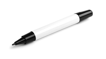 Black marker, white label.