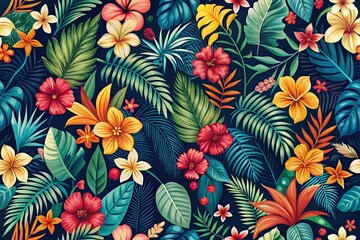 Abstract Floral Fabric Print - Seamless Pattern Design