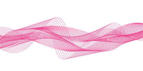 Abstract vector background with pink wavy lines. Pink wave background. Design element for technology, science, modern concept. Wave lines motion vector design
