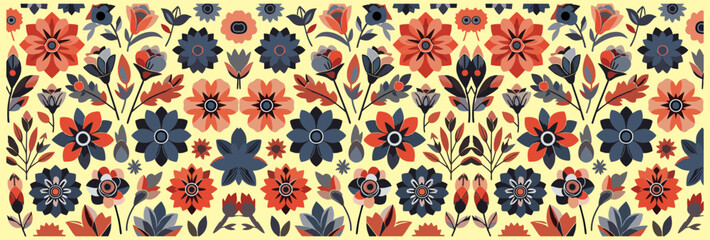 flower floral vintage seamless pattern. This is a retro flower repeat vector illustration. Design for decorative, wallpaper, shirts, clothing, tablecloths, blankets, wrapping, texture, textile