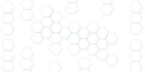 Abstract white hexagon concept background. Seamless pattern with hexagon. Hexagonal white hexagons honeycomb wallpaper. Abstract white lines background.	