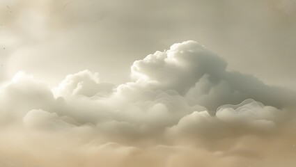 Serene Cloudscape in Soft Beige Hues