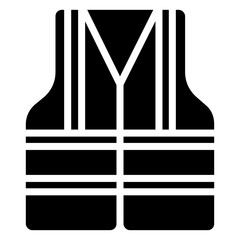 Safety Vest Glyph Icon, Black And White Glyph Icon Vector
