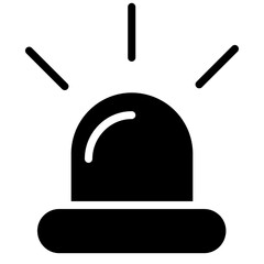 Siren Glyph Icon, Black And White Glyph Icon Vector