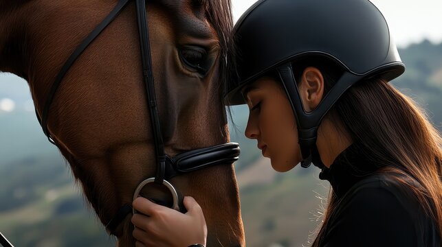 Equestrian connection outdoor stable portrait photography natural light close-up equine bonding