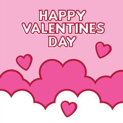 Happy Valentines Day Celebration vector illustration, 