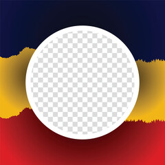 Abstract Twibbon Circular Frame on Tricolor Wavy Gradient Background Design