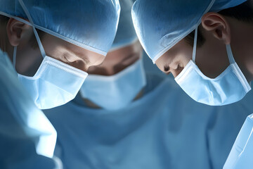 Surgeons focused on a vital medical procedure.