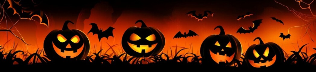 A festive Halloween pattern featuring black and orange ghosts.