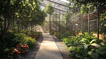 Naklejka premium Biophilia and Sustainable Agriculture in Urban Farming