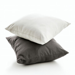 Black and white color cushion isolated on a white background