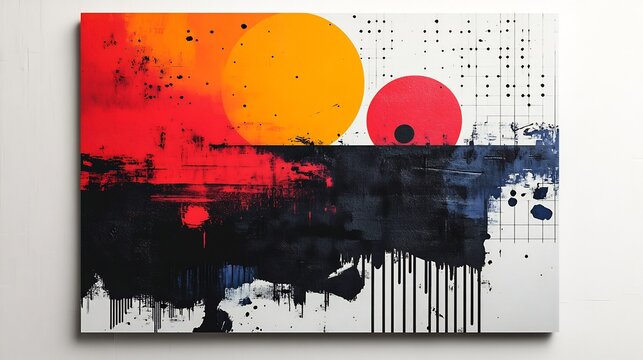 Vibrant flyer mockup showcasing a music festival featuring abstract design elements and bold typography isolated on a transparent background for event promotions