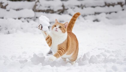 cat in snow