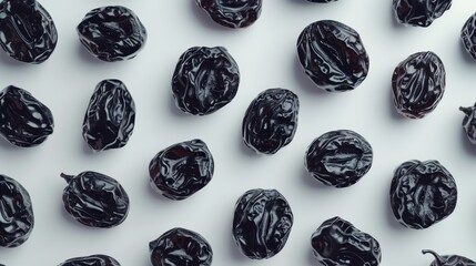 Close Up of Shiny Black Prunes