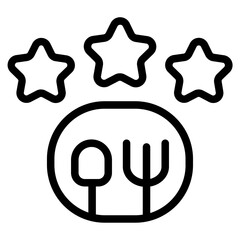 Restaurant rating Line Icon