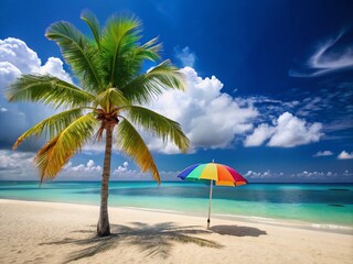 Obraz premium Beach Sea Background Design - AI Photo