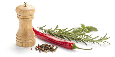 wooden pepper shaker red mexican chilli pepper