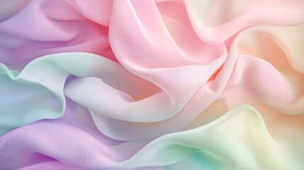 Fototapeta premium Pastel Fabric Draped in Soft Waves of Color