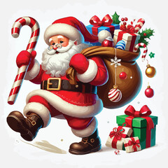 Christmas Santa Claus Isolated on white Background. Vector illustration. on white background -