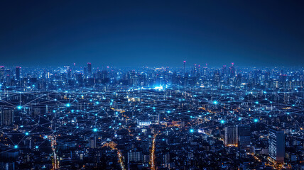 Obraz premium IoT and 5G Connectivity in a Smart City with Cybersecurity and Fintech Solutions