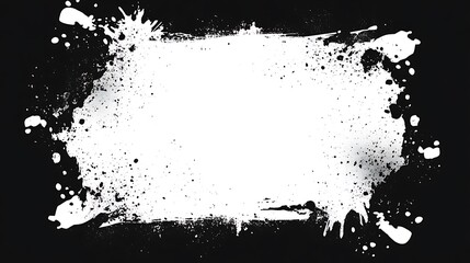 White paint splatter frame.