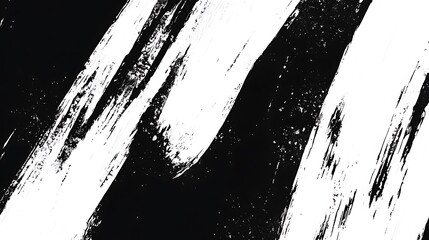 White paint strokes on black background.