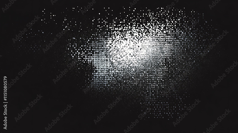 Poster abstract pixelated dark pattern.