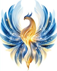 Obraz premium phoenix spirit energy in balance, phoenix spirit energy of fire and ice, rising phoenix spirit energy artwork ,phoenix dual energy ,mythical spirit rebirth ,fire and ice phoenix