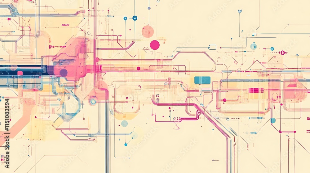 Aufkleber abstract tech circuit design.