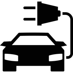 Simple vector icon electric car