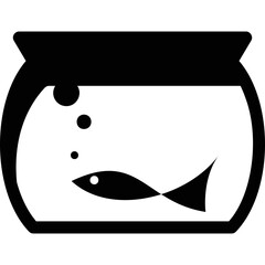 Simple vector icon aquarium for fish