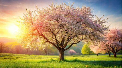 Blooming tree flowers in a spring garden, blossoms, blooms, petals, nature, floral, outdoor, beauty, vibrant, colorful