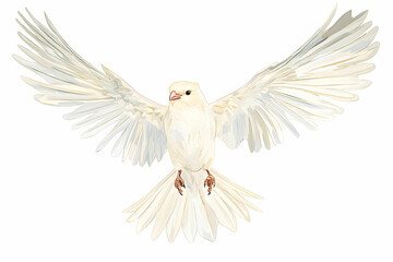 Obraz premium Elegant White Bird with Outstretched Wings in a Graceful Display of Natural Beauty and Freedom