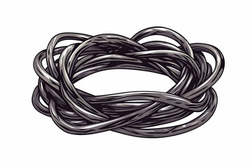 Naklejka premium Illustrated tangled wire design with a realistic look showcasing chaos and disarray for use in various creative projects